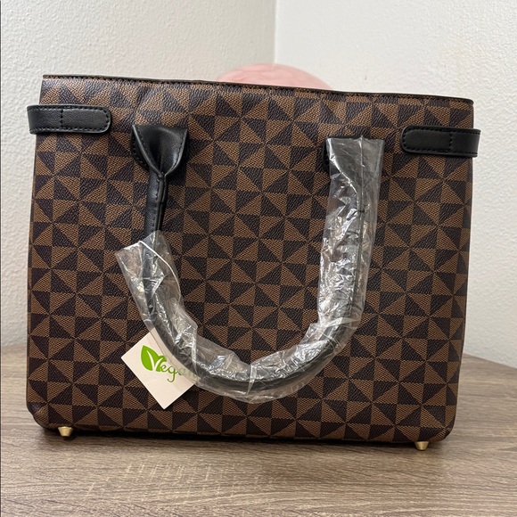 The Unbranded Brand Handbags - Brown Geometric Tote Bag